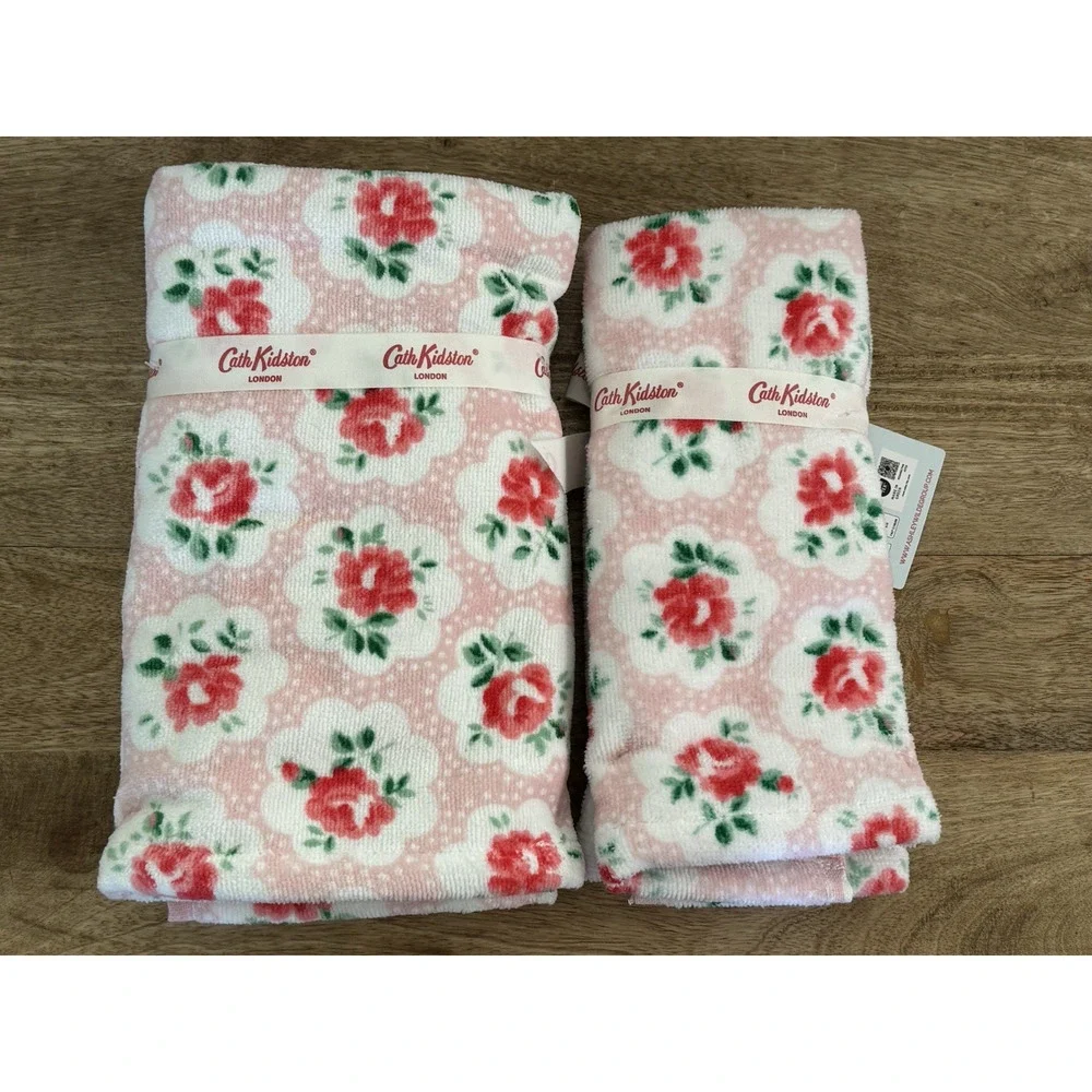 Cath Kidston Provence Rose Hand Tip Bathroom Towels NEW